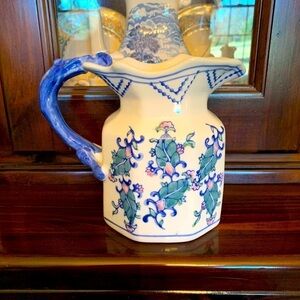 Vintage Chinese Pitcher Blue and White